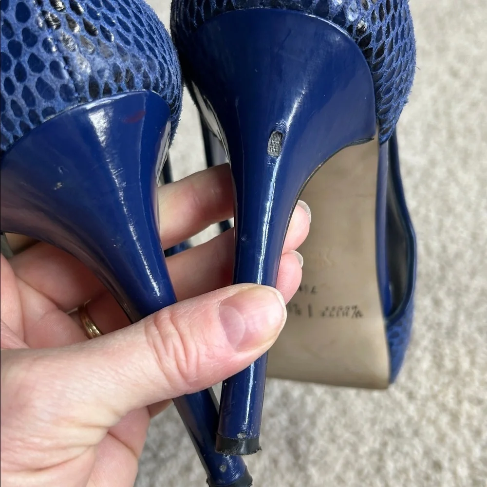 White House black market, navy blue open toe heels